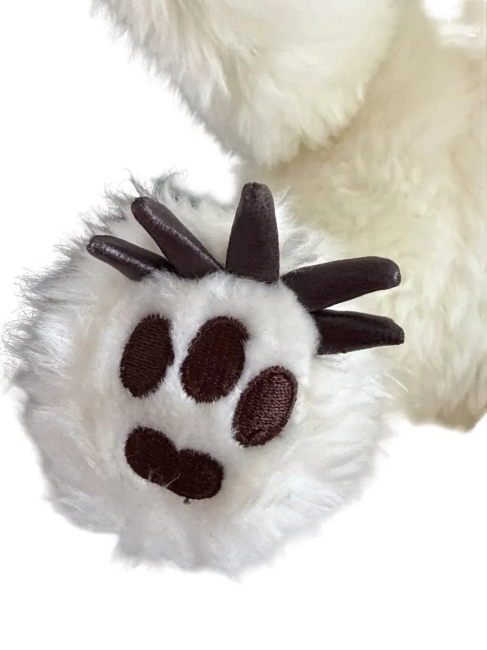 National Geographic Polar Bear Plush Realistic White Bear Brown Claws 11” Vintag